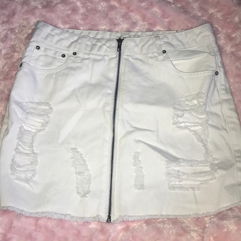 White Jean Forever 21 Skirt